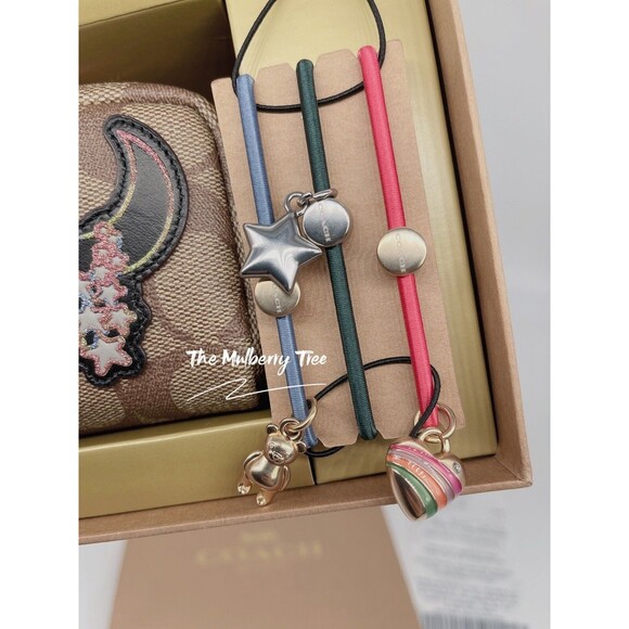 Coach C6996 Boxed Mini Cosmetic Case Hair Ties Disco Patches Heat Bear Gift Set - Picture 11 of 16
